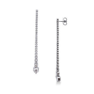 Diamond tennis pendant earrings in 18kt white gold