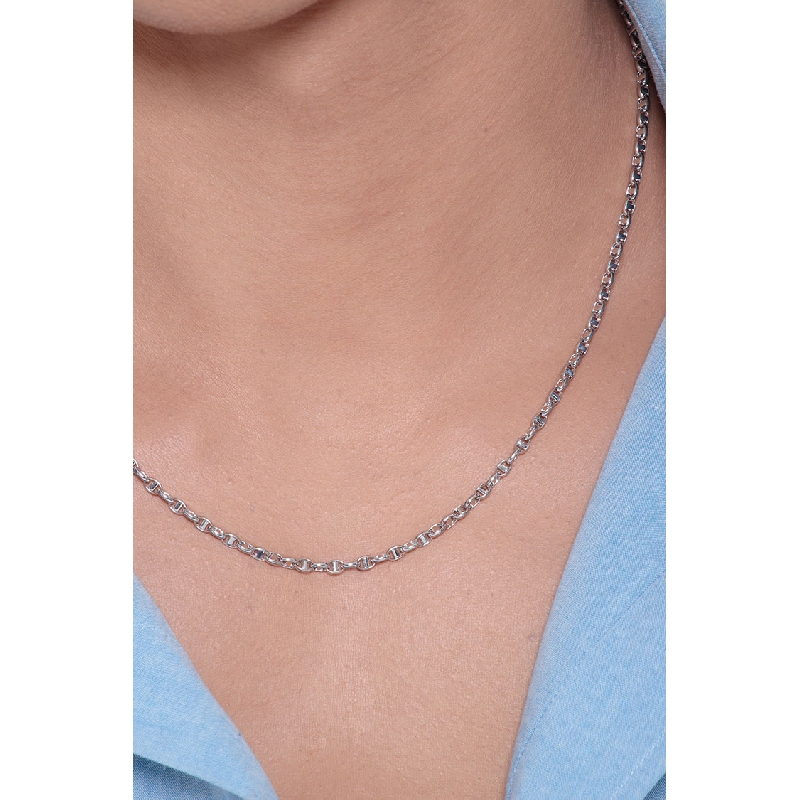 Anchor Necklace 18k White Gold 