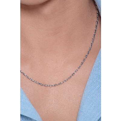 Anchor Necklace 18k White Gold 