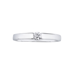 Solitaire ring tension setting in 18k white gold with a 0,10 ct diamond 2