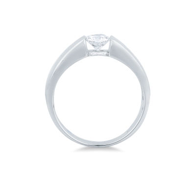 Diamond ring 18k white gold tension setting 0.50 ct