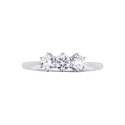 Diamond trilogy classic ring in 18kt white gold 2