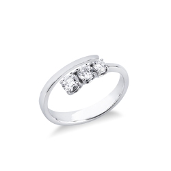 TOI&MOI ring with three diamonds in 18k white gold