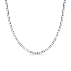 Tennis necklace in 18k white gold with diamonds