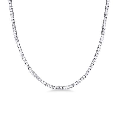 Tennis necklace in 18k white gold with diamonds 