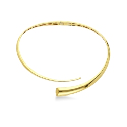 Bypass rigid necklace in 18kt yellow gold