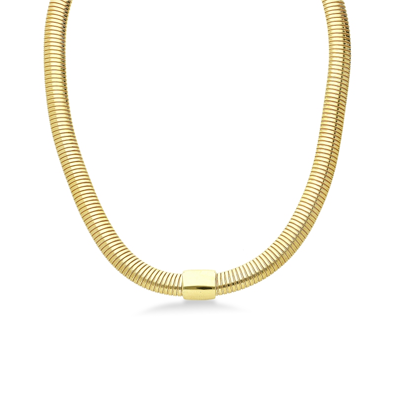Tubogas rigid necklace in 18kt yellow gold Tubogas rigid necklace in 18kt yellow gold