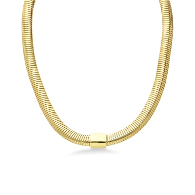Tubogas rigid necklace in 18kt yellow gold