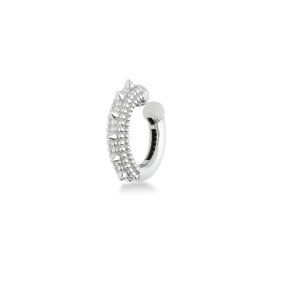 Decorative studs cuff earring in 18kt white gold