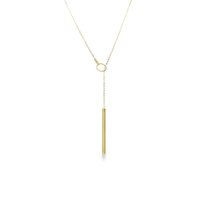 Sliding bar adjustable necklace in 18kt yellow gold