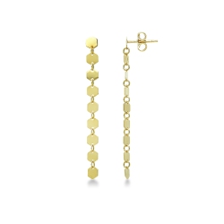 Pendant hexagons earrings in 18kt yellow gold