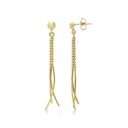 Beaded pendant earrings in 18kt yellow gold
