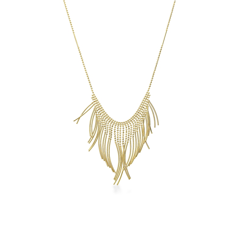 Beaded bohemian necklace in 18kt yellow gold Beaded bohemian necklace in 18kt yellow gold