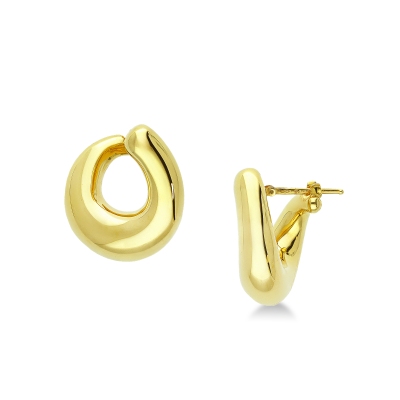 Puffy hoops in 18kt yellow gold