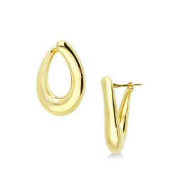 Oval puffy hoops in 18kt yellow gold