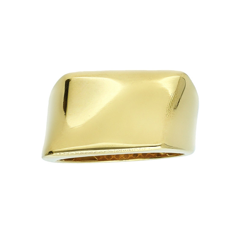 Slim block 18kt yellow gold ring