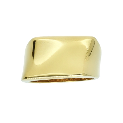 Slim block 18kt yellow gold ring