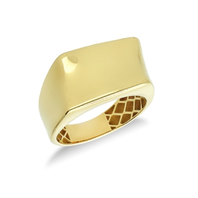 Slim block 18kt yellow gold ring