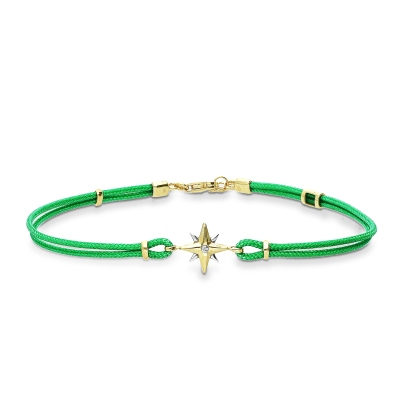 Compass rose 18kt gold rope bracelet