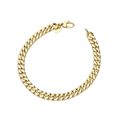 Flat link bracelet in 18kt yellow gold