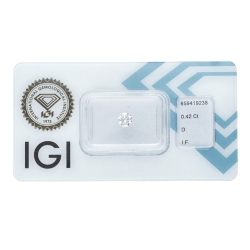 IGI Certified Diamond   CT 0,42   D   I.F.