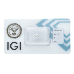 IGI Certified Diamond   CT 0,41   F   I.F.