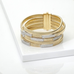 Tubogas diamond bracelet in 18kt gold