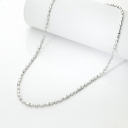 Modern tennis diamond necklace in 18kt white gold