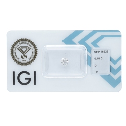IGI Certified Diamond   CT 0,40   D   I.F.