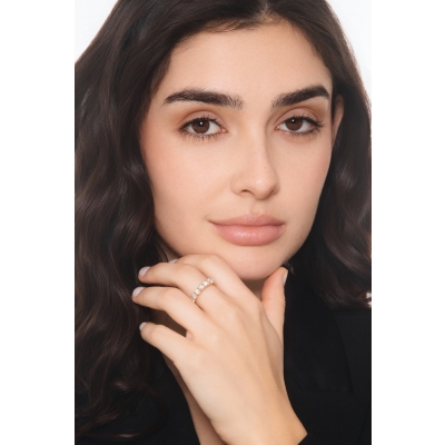 Diamond half eternity ring in rose gold 18k