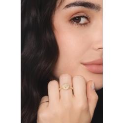 Round diamond pavè ring in 18kt yellow gold 2