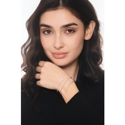 Spring diamonds bracelet snake in 18k white gold