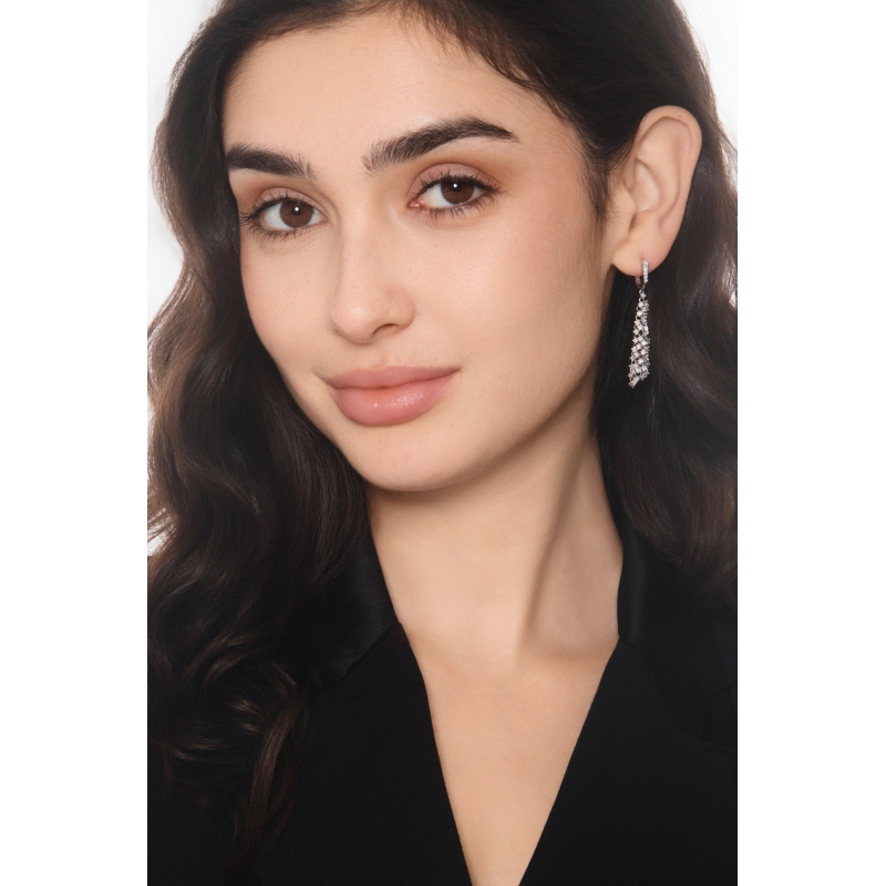Elegant drop earrings white gold 18k with diamonds
