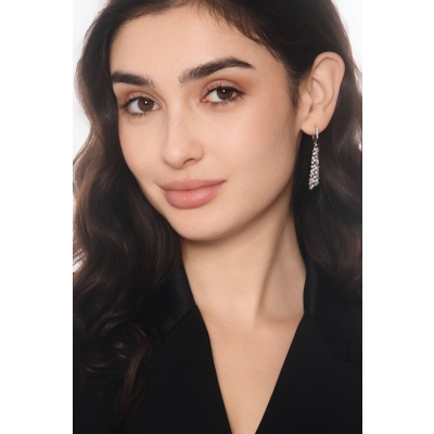 Elegant drop earrings white gold 18k with diamonds