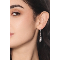 Elegant drop earrings white gold 18k with diamonds 2