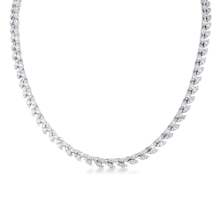 Marquise-cut diamond necklace in 18kt white gold