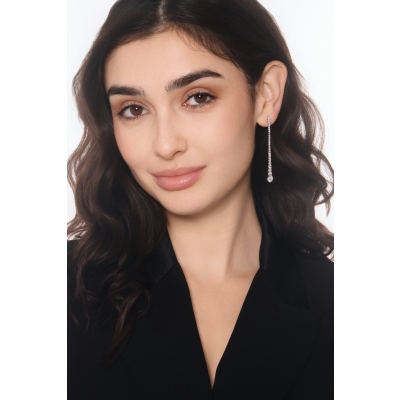 Diamond tennis pendant earrings in 18kt white gold