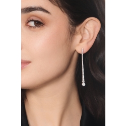 Diamond tennis pendant earrings in 18kt white gold 2