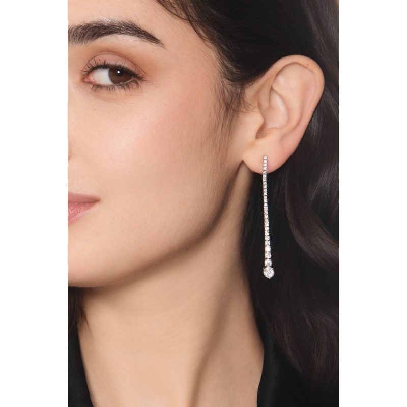 Diamond tennis pendant earrings in 18kt white gold Diamond tennis pendant earrings in 18kt white gold