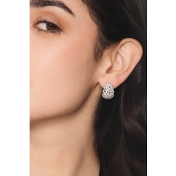 Diamond latch back hoop earrings in 18kt white gold 2