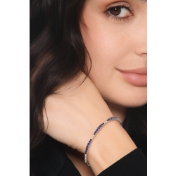 Bangle in 18k white gold with blue sapphires and diamonds  2