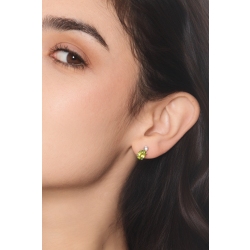 Green peridot and diamond stud earrings in 18kt white gold 2