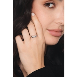 Diamond ring 18k white gold tension setting 0.50 ct 2