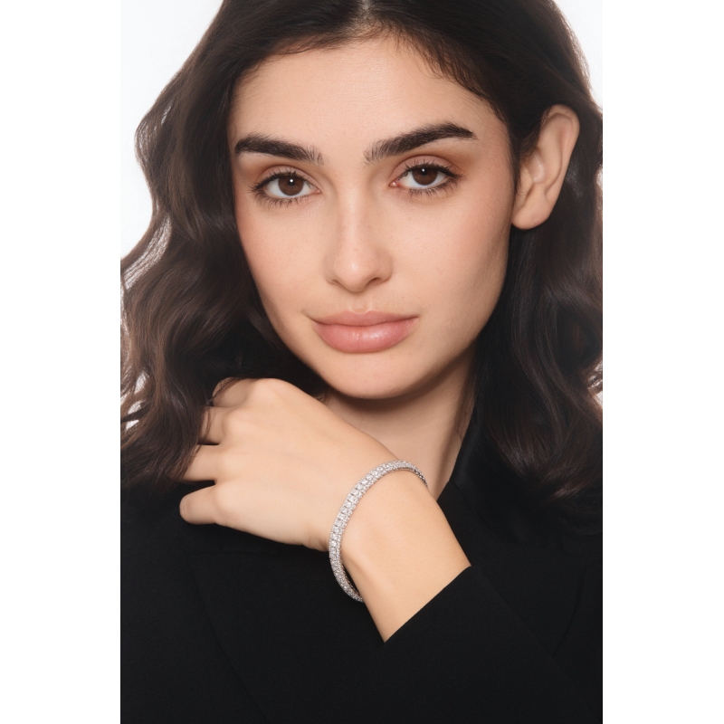 Tennis bracelet with diamonds in white gold 18k 