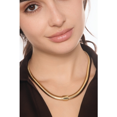 Tubogas rigid necklace in 18kt yellow gold