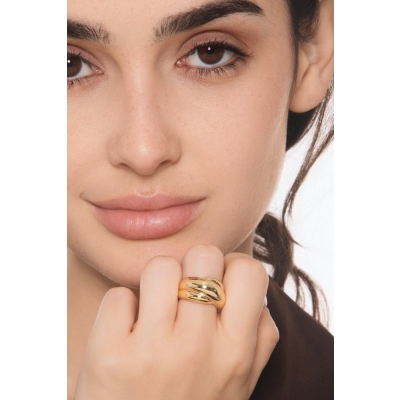 Intertwined band ring in yellow gold 18k