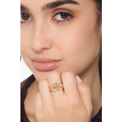 Snake ring in yellow gold 750