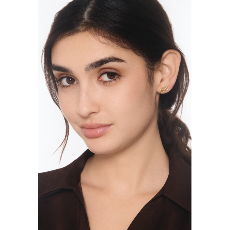 Leaf earrings in yellow gold 18k