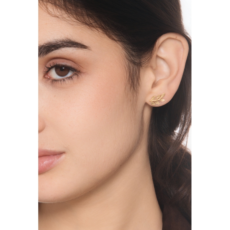 Leaf earrings in yellow gold 18k