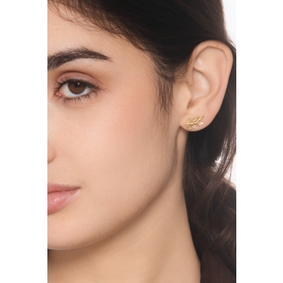 Leaf earrings in yellow gold 18k